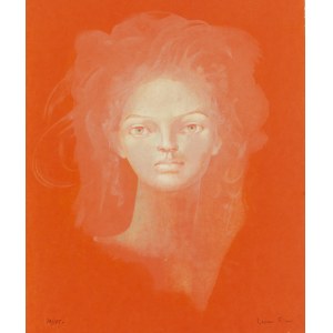 Leonor Fini (1918 Buenos Aires - 1996 Paris), Porträt aus dem Rot (Portrait émergeant du rouge), ca. 1970/1979