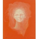 Leonor Fini (1918 Buenos Aires - 1996 Paryż), Portret wychodzący z czerwieni (Portrait émergeant du rouge) , około 1970/1979