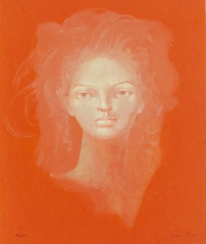 Leonor Fini (1918 Buenos Aires - 1996 Paris), Portrait coming out of the red (Portrait émergeant du rouge) , ca. 1970/1979