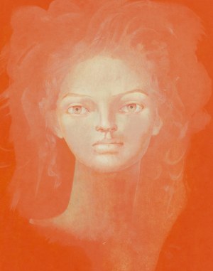 Leonor Fini (1918 Buenos Aires - 1996 Paris), Portrait coming out of the red (Portrait émergeant du rouge) , ca. 1970/1979