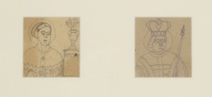 Nikifor Krynicki (1895 Krynica - 1968 Folusz), Two co-opted portraits of saints