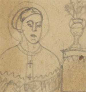Nikifor Krynicki (1895 Krynica - 1968 Folusz), Two co-opted portraits of saints