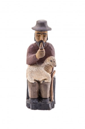 Jan Krajewski (1935 Zawidz Koscielny - 2017 ), Shepherd with a pipe
