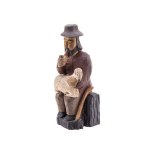 Jan Krajewski (1935 Zawidz Koscielny - 2017 ), Shepherd with a pipe
