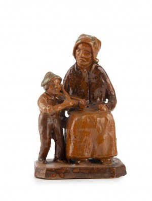Wladyslawa Prucnal (b. 1935, Medynia Glogowska), Mother with her son playing the violin