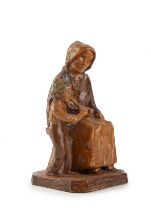 Wladyslawa Prucnal (b. 1935, Medynia Glogowska), Mother with her son playing the violin