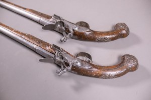 Pair of dueling pistols, 17th century France.