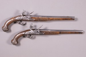 Pair of dueling pistols, 17th century France.