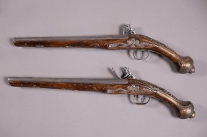Pair of dueling pistols, France 18th century.