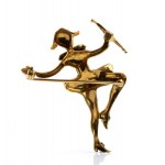 FOS, Gold enameled Harlequin brooch