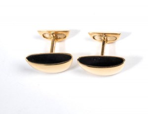 VHERNIER, Black jasper gold cufflinks