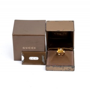 GUCCI, Chiodo Collection: gold ring with smoky quartz