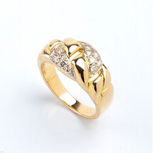 CARTIER, Gold diamond band ring