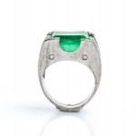 FIORETTI, Emerald diamond gold band ring