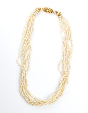 Freshwater pearl gold necklace