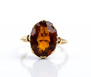 Quartz gold brooch and ring