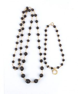 Necklace and bracelet with gold and quartz