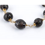 Necklace and bracelet with gold and quartz