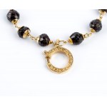 Necklace and bracelet with gold and quartz