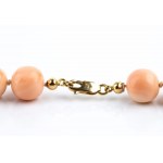 Pink coral necklace with gold clasp