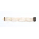 God silver diamond pearl bracelet
