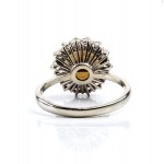 Pearl diamond white gold ring