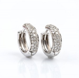 Diamond gold hoop earrings