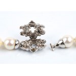 Diamond gold pearl necklace