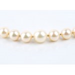 Pearl necklace and gold brooch with diamonds and sapphires