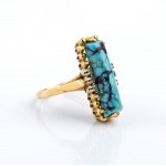 Gold turquoises jewelry set