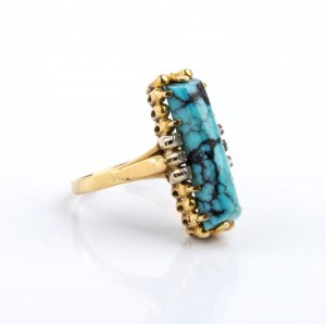 Gold turquoises jewelry set