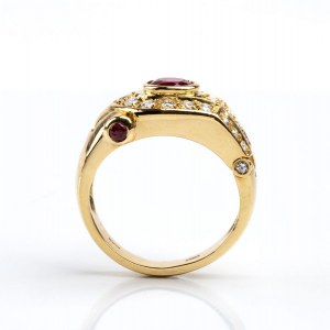 Ruby diamond gold band ring