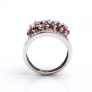 Diamond ruby gold band ring