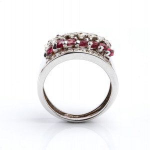 Diamond ruby gold band ring