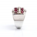 Diamond ruby gold band ring