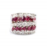 Diamond ruby gold band ring