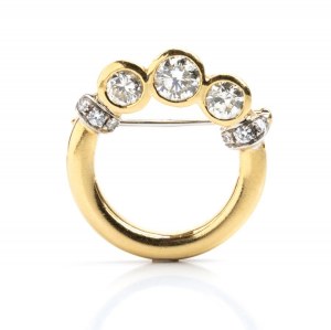 Diamond gold brooch