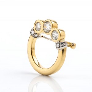 Diamond gold brooch