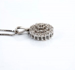 Gold diamond earrings and necklace