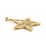 Gold pendant with diamond zodiac symbol
