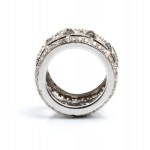 Gold diamond openwork band ring