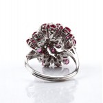 Gold rubies and diamonds ring