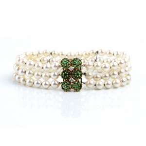 God diamond silver pearl bracelet
