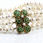 God diamond silver pearl bracelet