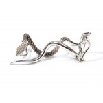 Diamond snake gold earrings