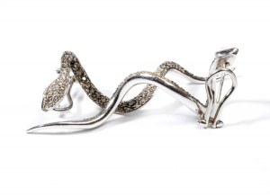 Diamond snake gold earrings