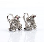 Gold frog shaped diamonds earrings