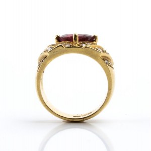 Ruby diamond gold band ring