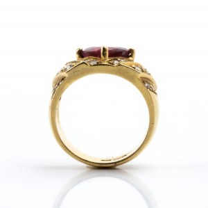 Ruby diamond gold band ring