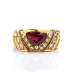 Ruby diamond gold band ring